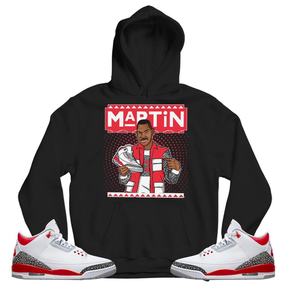 Martin Sneaker Shirt Match Fire Red 3s, Jordan 3 Retro Fire Red MKO T-Shirt