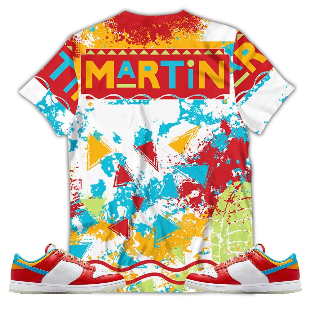 Martin Sneaker Shirt Match Fruity Pebbles Shoes, Dunk Low Fruity Pebbles Hoodie Sweatshirt Tee All Over Print MKO Shirt
