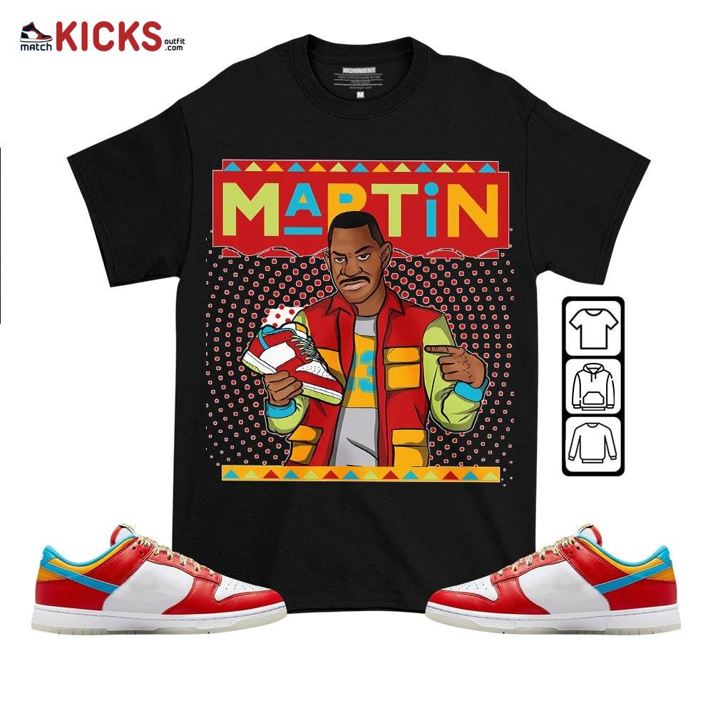 Martin Sneaker Shirt Match Fruity Pebbles Shoes, Dunk Low Fruity Pebbles MKO T-Shirt Martin Sneaker Shirt Match Fruity Pebbles Shoes, Dunk Low Fruity Pebbles MKO T-Shirt