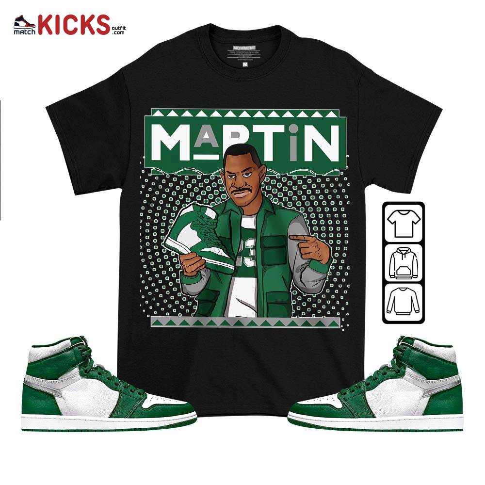 Martin Sneaker Shirt Match High Gorge Green 1s, Jordan 1 Retro High Gorge Green MKO T-Shirt