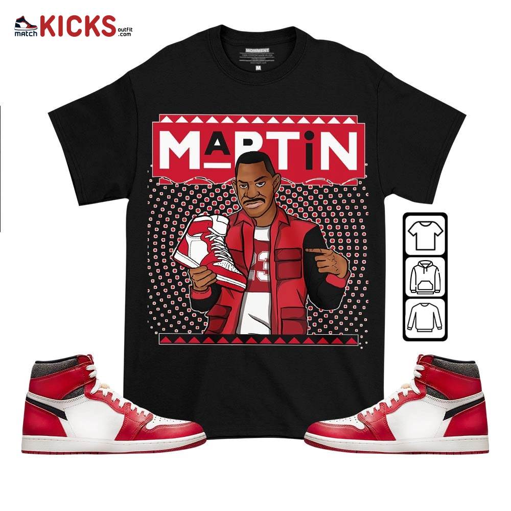 Martin Sneaker Shirt Match High OG Chicago 1s, Jordan 1 Lost and Found Chicago MKO T-Shirt