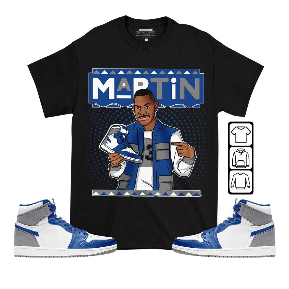 Martin Sneaker Shirt Match True Blue 1s, Jordan 1 High OG True Blue MKO T-Shirt Martin Sneaker Shirt Match True Blue 1s, Jordan 1 High OG True Blue MKO T-Shirt