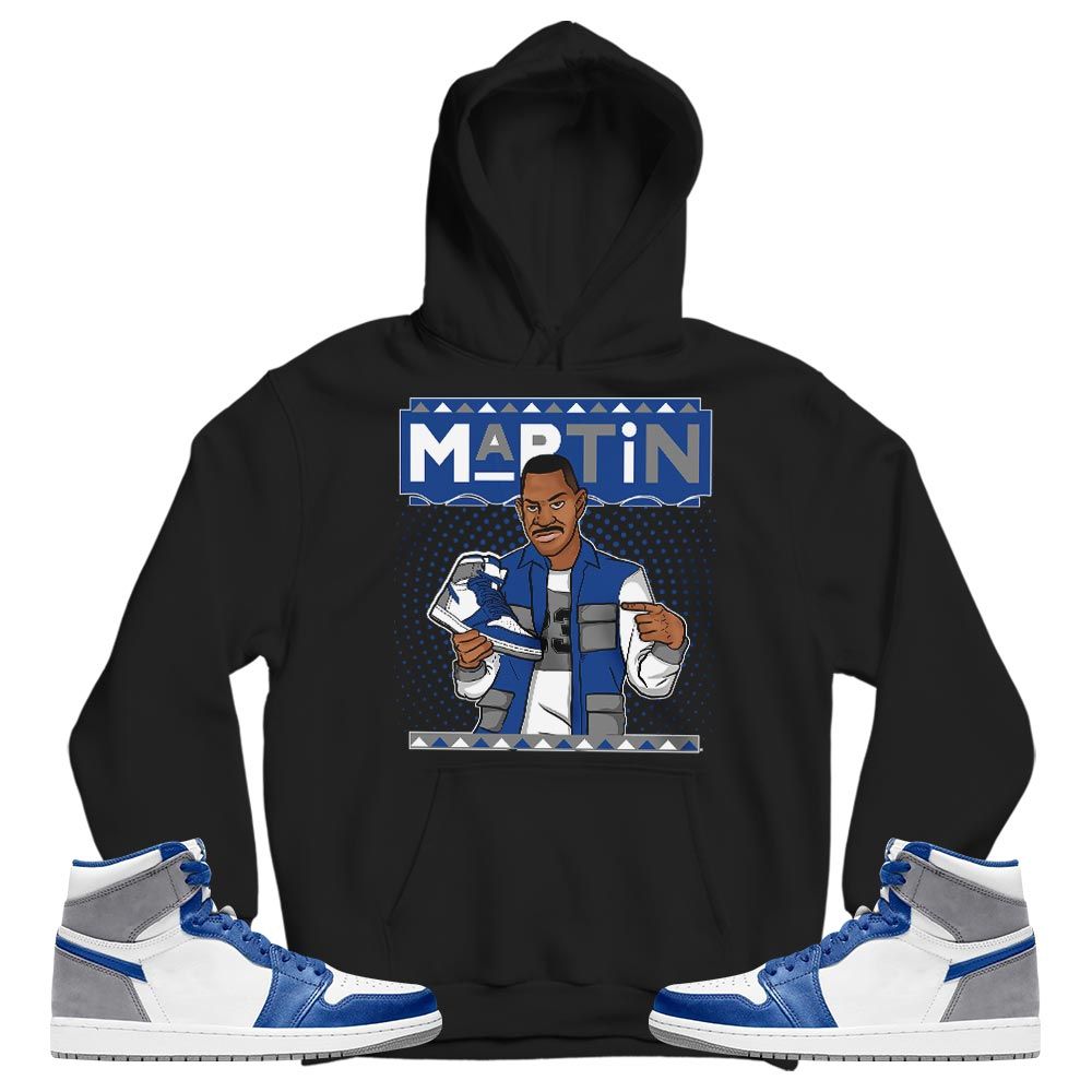 Martin Sneaker Shirt Match True Blue 1s, Jordan 1 High OG True Blue MKO T-Shirt