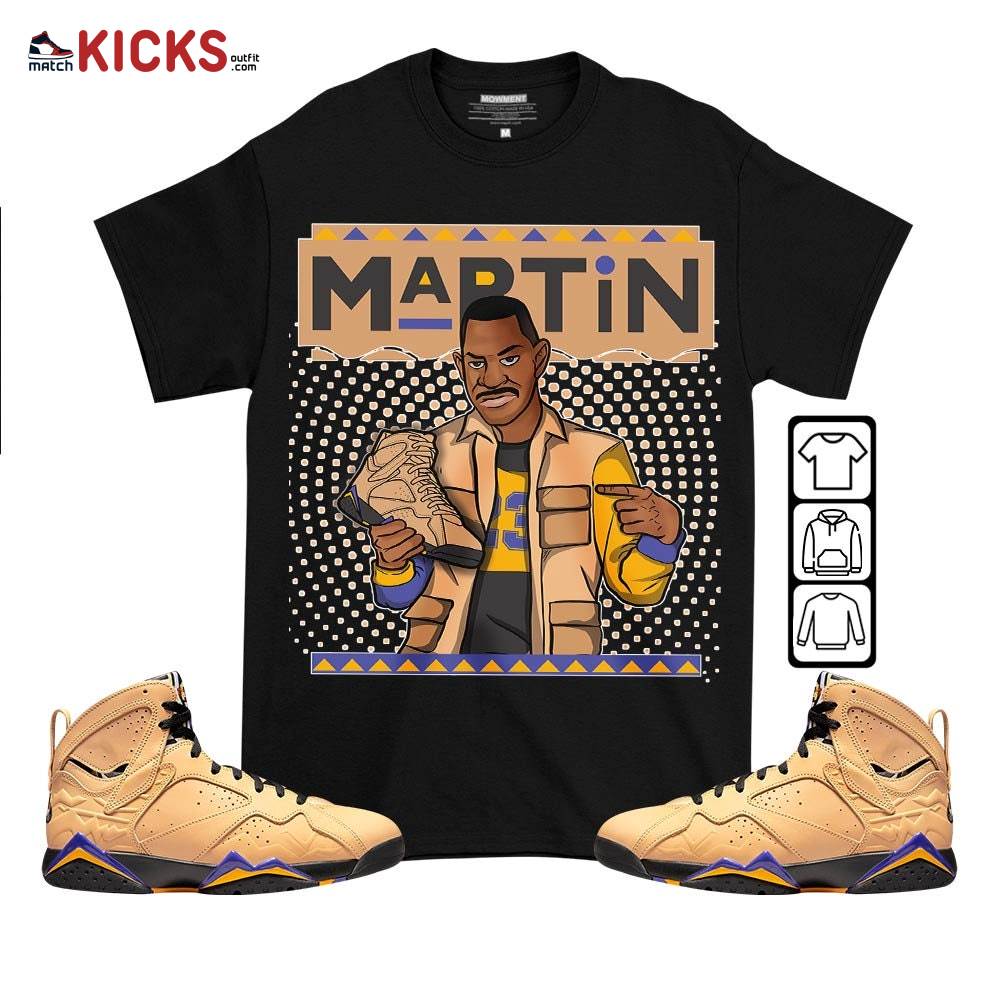 Martin Sneaker Shirt Match Vachetta Tan 7s, Jordan 7 SE Afrobeats MKO T-Shirt