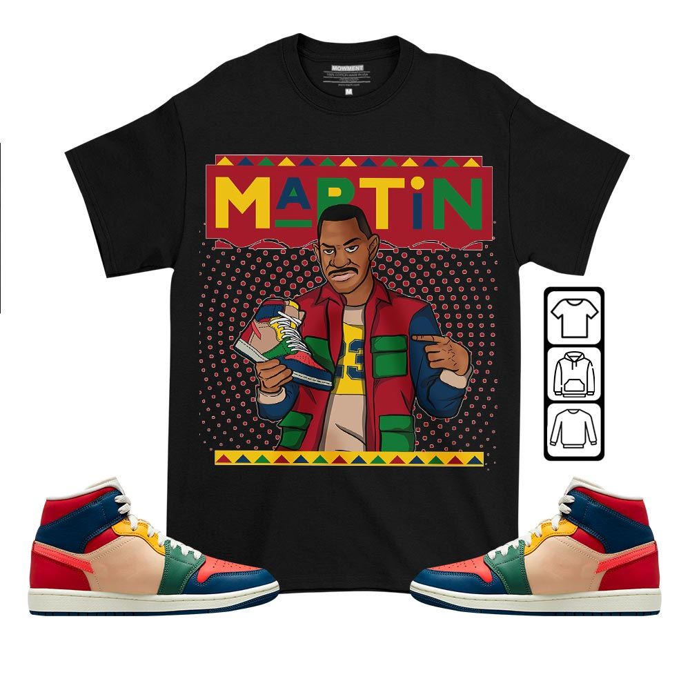 Martin Sneaker Sneaker Shirt Match Multi Color 2022 1s, Jordan 1 Mid Multi Color 2022 MKO T-Shirt Martin Sneaker Sneaker Shirt Match Multi Color 2022 1s, Jordan 1 Mid Multi Color 2022 MKO T-Shirt