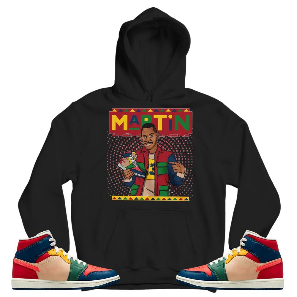 Martin Sneaker Sneaker Shirt Match Multi Color 2022 1s, Jordan 1 Mid Multi Color 2022 MKO T-Shirt