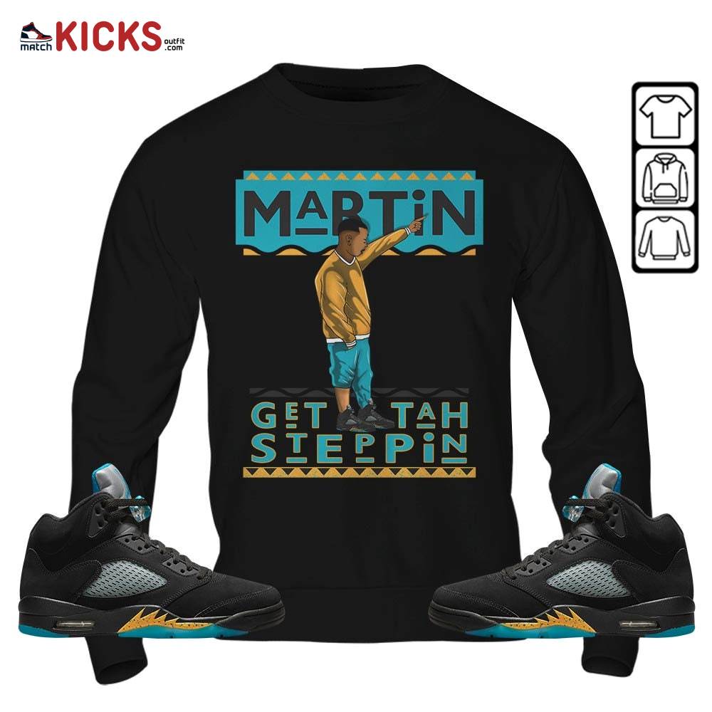 Martin Tv 80s Sneaker Shirt Match 2023 Retro Aqua 5s, Jordan 5 Aqua MKO T-Shirt Martin Tv 80s Sneaker Shirt Match 2023 Retro Aqua 5s, Jordan 5 Aqua MKO T-Shirt