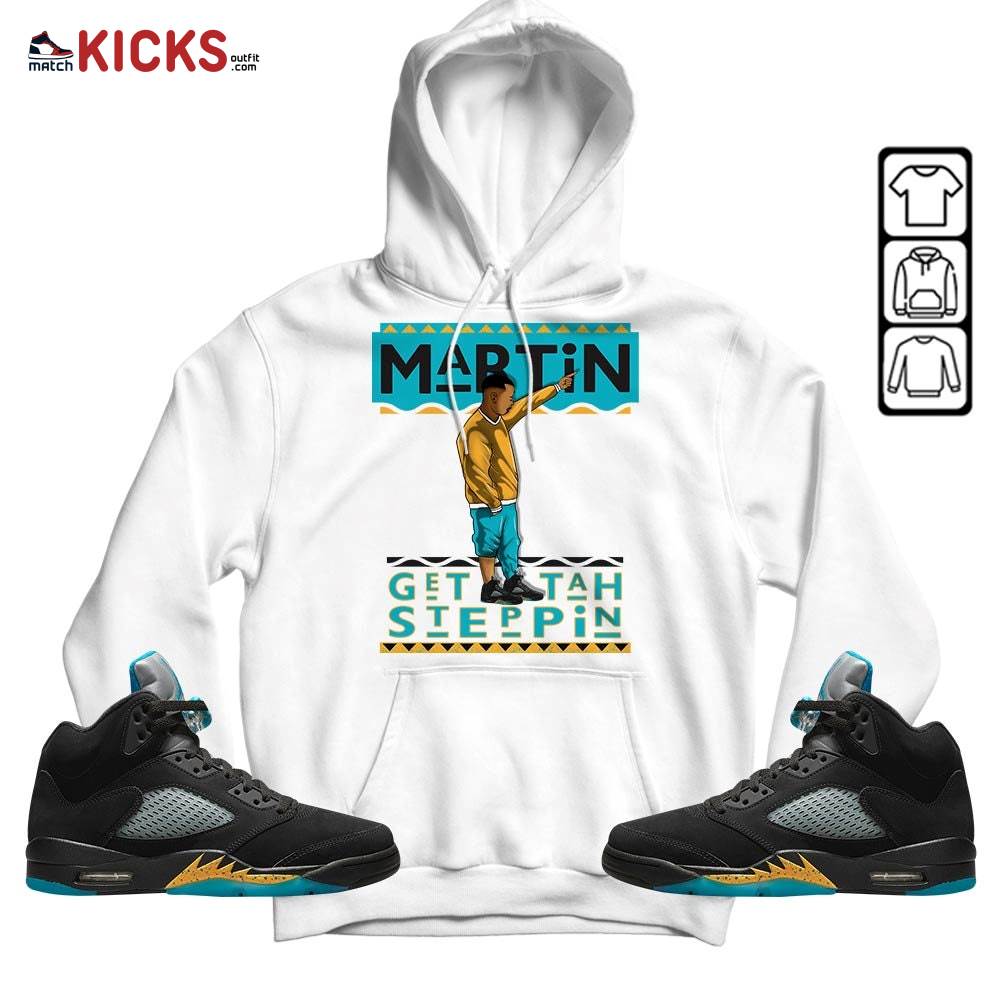 Martin Tv 80s Sneaker Shirt Match 2023 Retro Aqua 5s, Jordan 5 Aqua MKO T-Shirt Martin Tv 80s Sneaker Shirt Match 2023 Retro Aqua 5s, Jordan 5 Aqua MKO T-Shirt