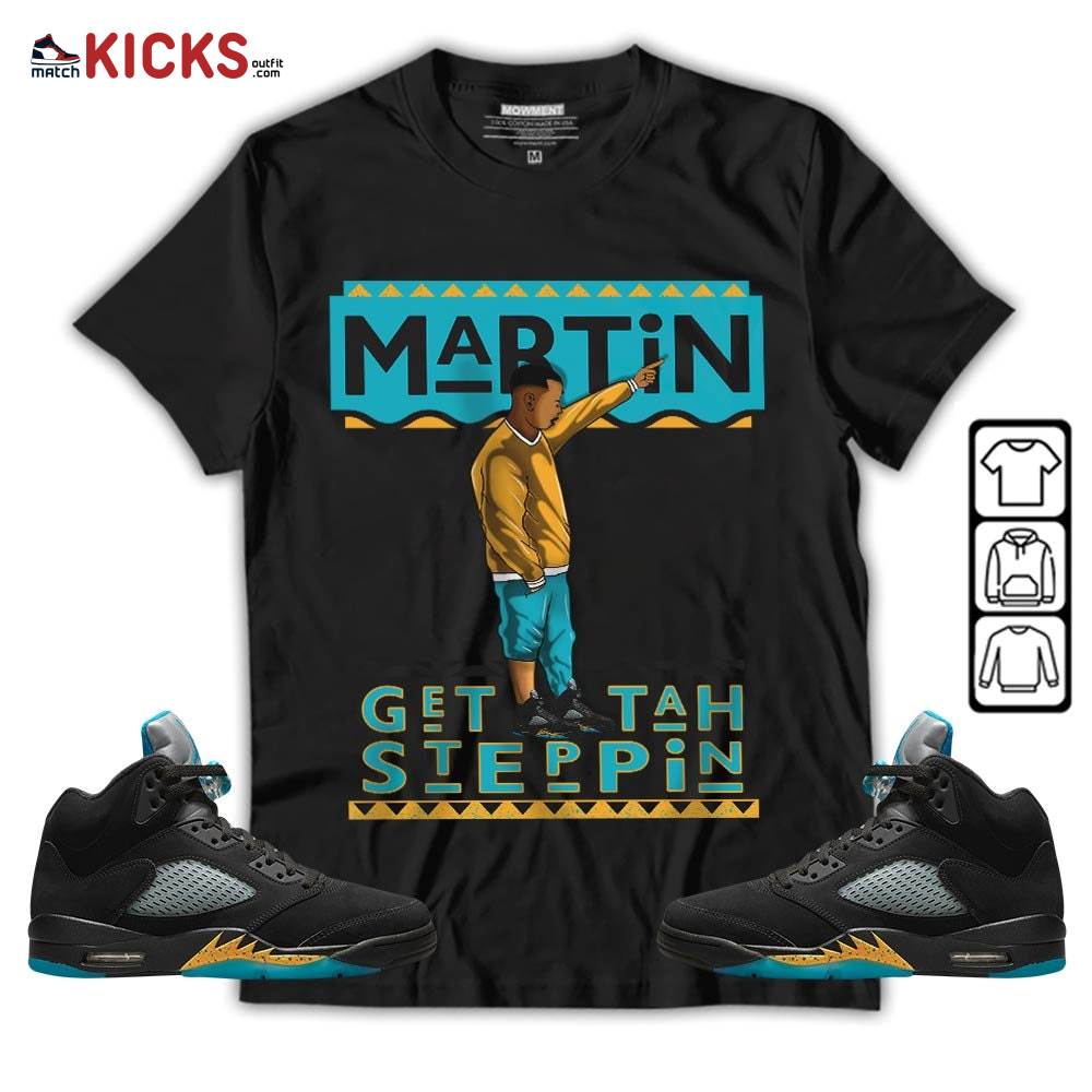 Martin Tv 80s Sneaker Shirt Match 2023 Retro Aqua 5s, Jordan 5 Aqua MKO T-Shirt Martin Tv 80s Sneaker Shirt Match 2023 Retro Aqua 5s, Jordan 5 Aqua MKO T-Shirt