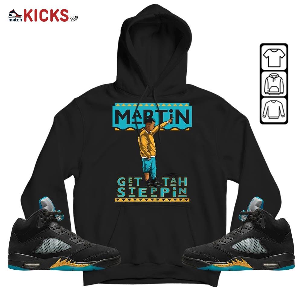 Martin Tv 80s Sneaker Shirt Match 2023 Retro Aqua 5s, Jordan 5 Aqua MKO T-Shirt Martin Tv 80s Sneaker Shirt Match 2023 Retro Aqua 5s, Jordan 5 Aqua MKO T-Shirt
