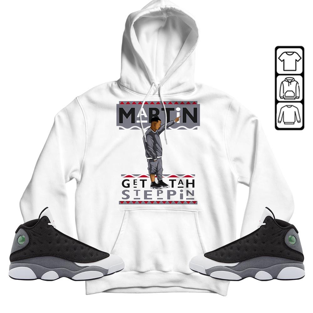 Martin Tv 80s Sneaker Shirt Match Black Flint 13s, Jordan Retro 13 Black Flint MKO T-Shirt