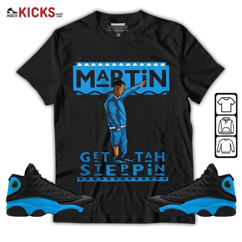 Martin Tv 80s Sneaker Shirt Match Black University Blue 13s, Jordan 13 Black University Blue 2022 MKO Sweatshirt Martin Tv 80s Sneaker Shirt Match Black University Blue 13s, Jordan 13 Black University Blue 2022 MKO Sweatshirt