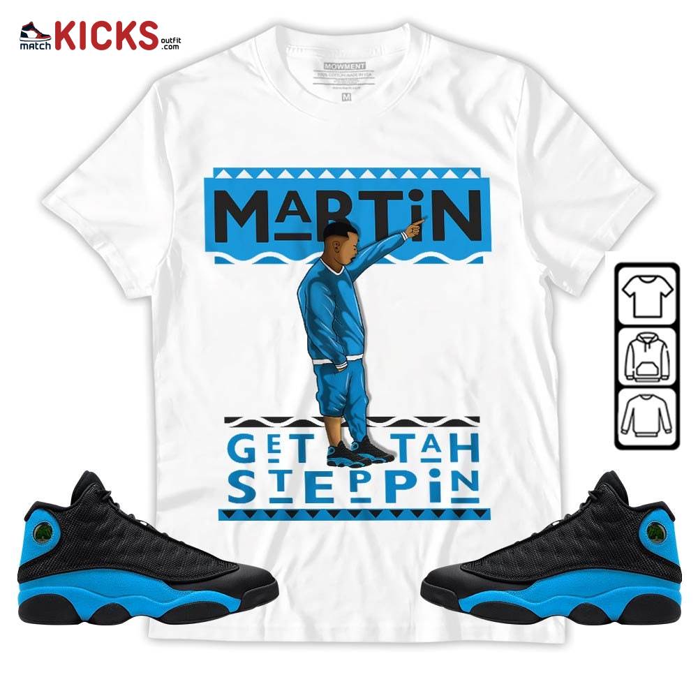 Martin Tv 80s Sneaker Shirt Match Black University Blue 13s, Jordan 13 Black University Blue 2022 MKO Sweatshirt Martin Tv 80s Sneaker Shirt Match Black University Blue 13s, Jordan 13 Black University Blue 2022 MKO Sweatshirt