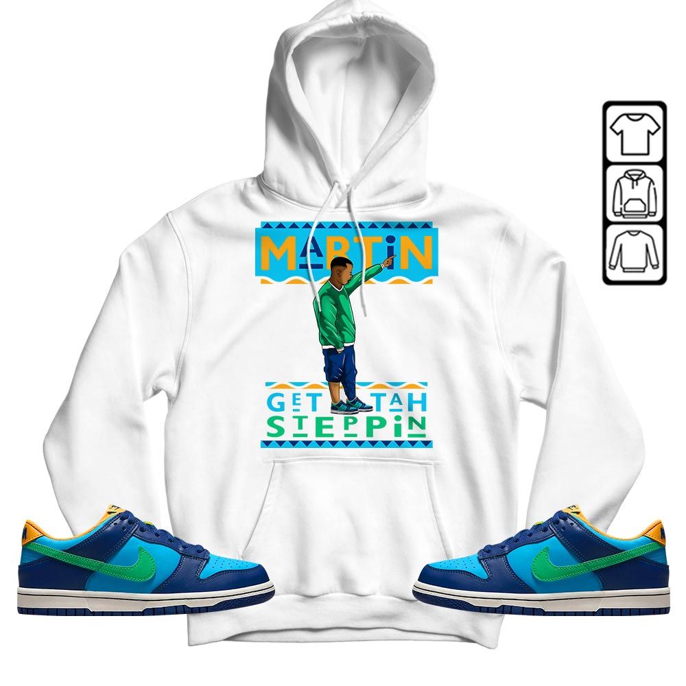 Martin Tv 80s Sneaker Shirt Match Dunk Low GS Kyrie, Dunk Low GS Electric Algae MKO T-Shirt