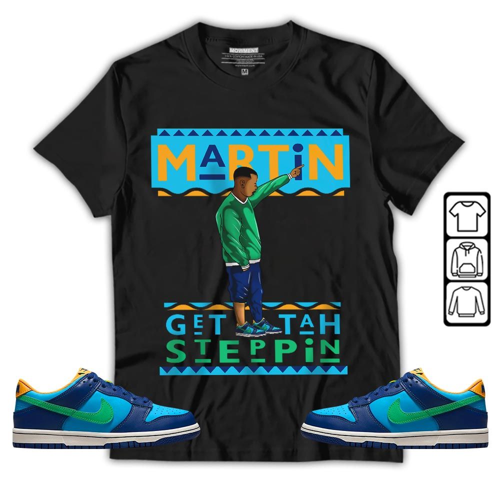 Martin Tv 80s Sneaker Shirt Match Dunk Low GS Kyrie, Dunk Low GS Electric Algae MKO T-Shirt