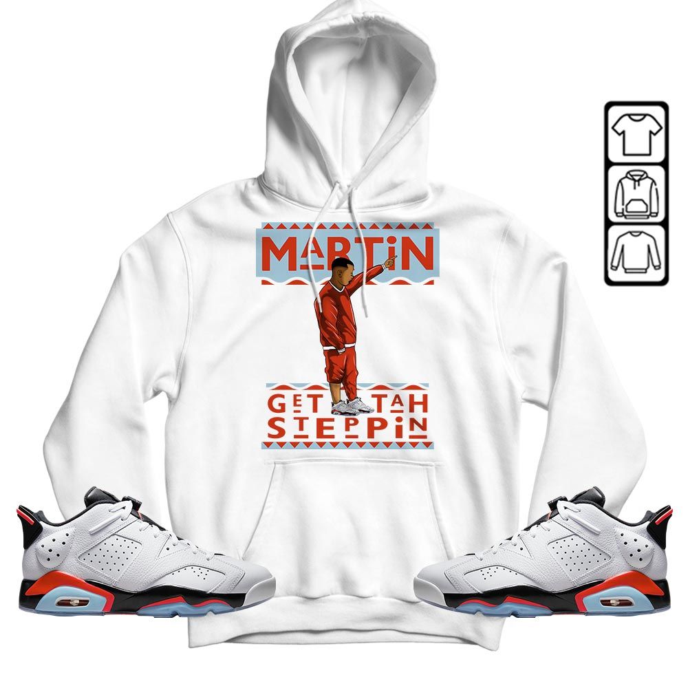 Martin Tv 80s Sneaker Shirt Match Low Infrared 6s, Jordan 6 Low Infrared MKO T-Shirt