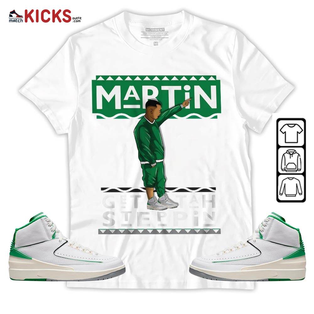 Martin Tv 80s Sneaker Shirt Match Lucky Green 2s, Jordan 2 Lucky Green MKO T-Shirt