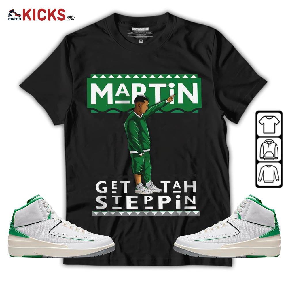 Martin Tv 80s Sneaker Shirt Match Lucky Green 2s, Jordan 2 Lucky Green MKO T-Shirt