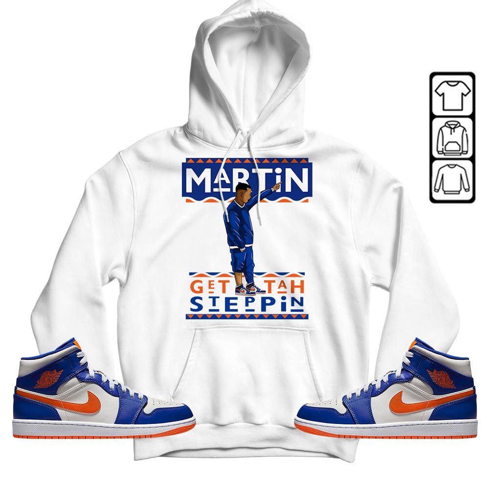 Martin Tv 80s Sneaker Shirt Match Mid Knicks 1s, Jordan 1 Mid Knicks MKO T-Shirt