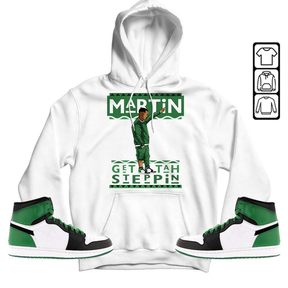 Martin Tv 80s Sneaker Shirt Match OG Celtics 1s, Jordan 1 High OG Celtics MKO T-Shirt