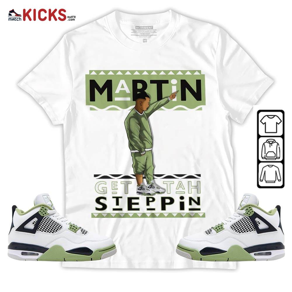 Martin Tv 80s Sneaker Shirt Match Retro Oil Green 4s, Jordan 4 Oil Green MKO Hoodie