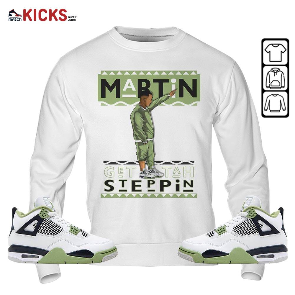 Martin Tv 80s Sneaker Shirt Match Retro Oil Green 4s, Jordan 4 Oil Green MKO T-Shirt Martin Tv 80s Sneaker Shirt Match Retro Oil Green 4s, Jordan 4 Oil Green MKO T-Shirt