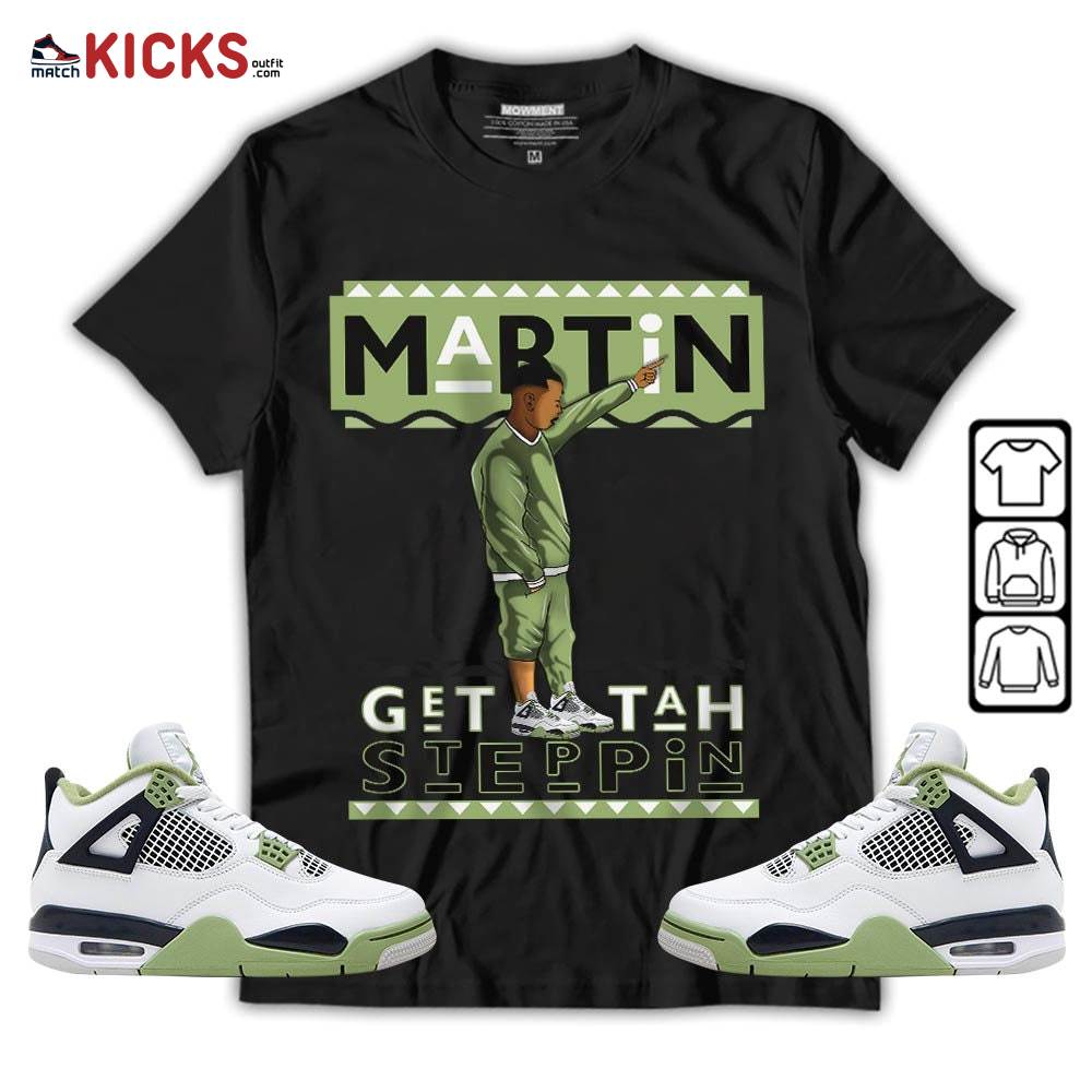 Martin Tv 80s Sneaker Shirt Match Retro Oil Green 4s, Jordan 4 Oil Green MKO T-Shirt Martin Tv 80s Sneaker Shirt Match Retro Oil Green 4s, Jordan 4 Oil Green MKO T-Shirt