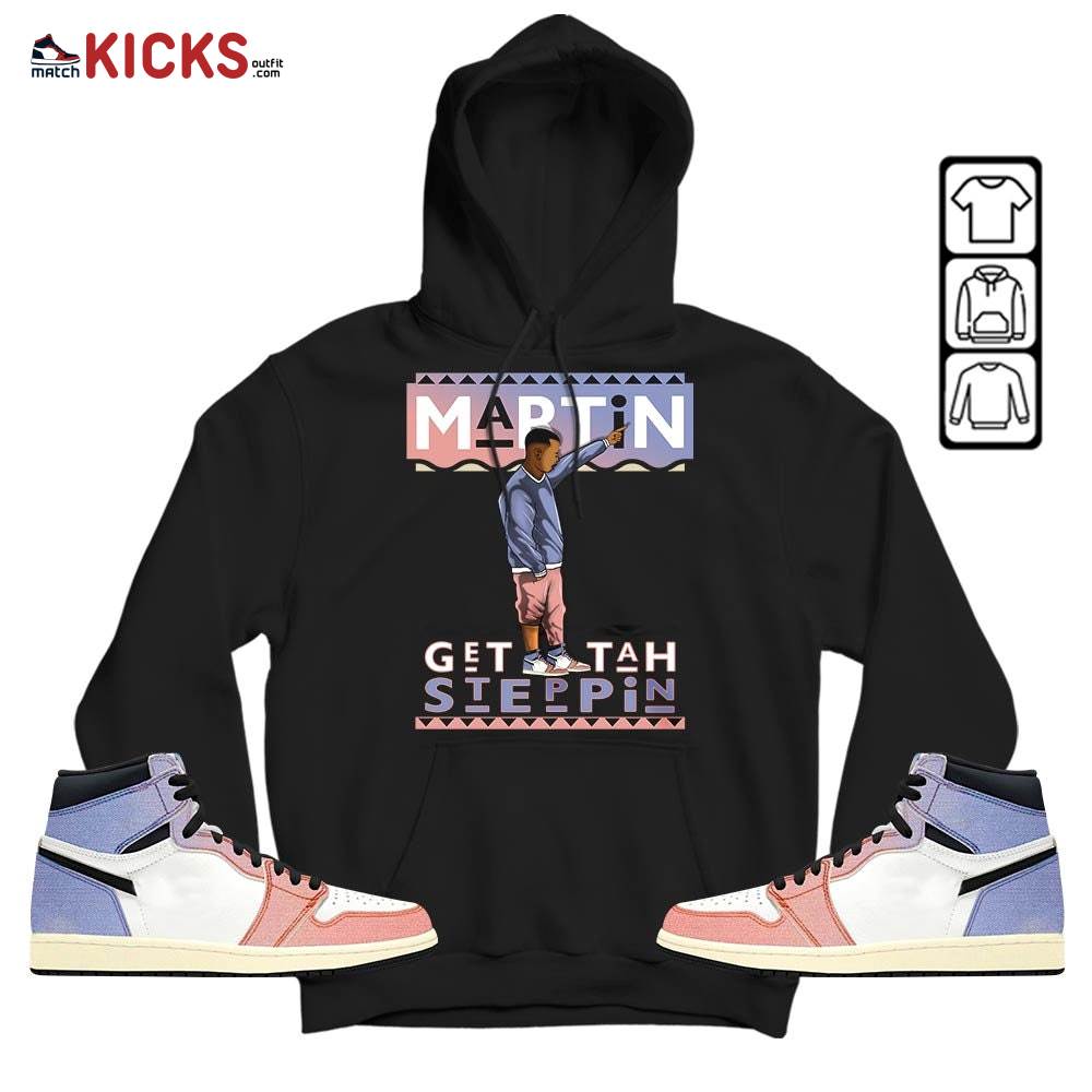 Martin Tv 80s Sneaker Shirt Match Retro Skyline 1s, Jordan 1 High OG Skyline MKO Hoodie