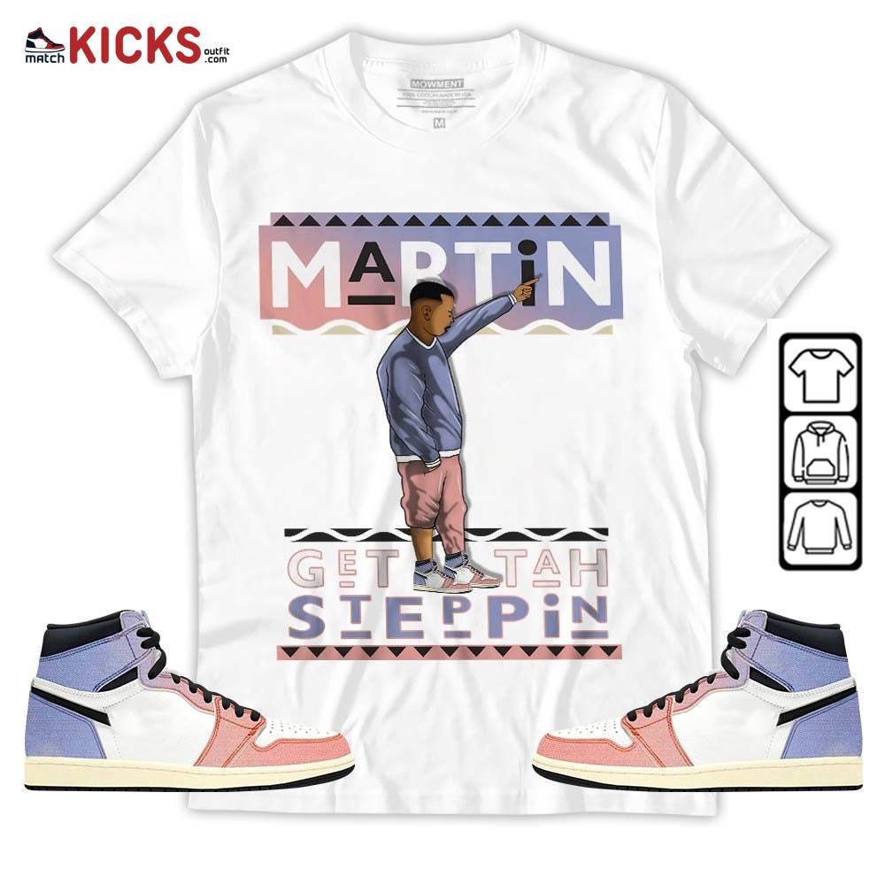 Martin Tv 80s Sneaker Shirt Match Retro Skyline 1s, Jordan 1 High OG Skyline MKO Hoodie