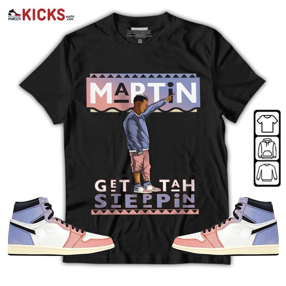 Martin Tv 80s Sneaker Shirt Match Retro Skyline 1s, Jordan 1 High OG Skyline MKO T-Shirt