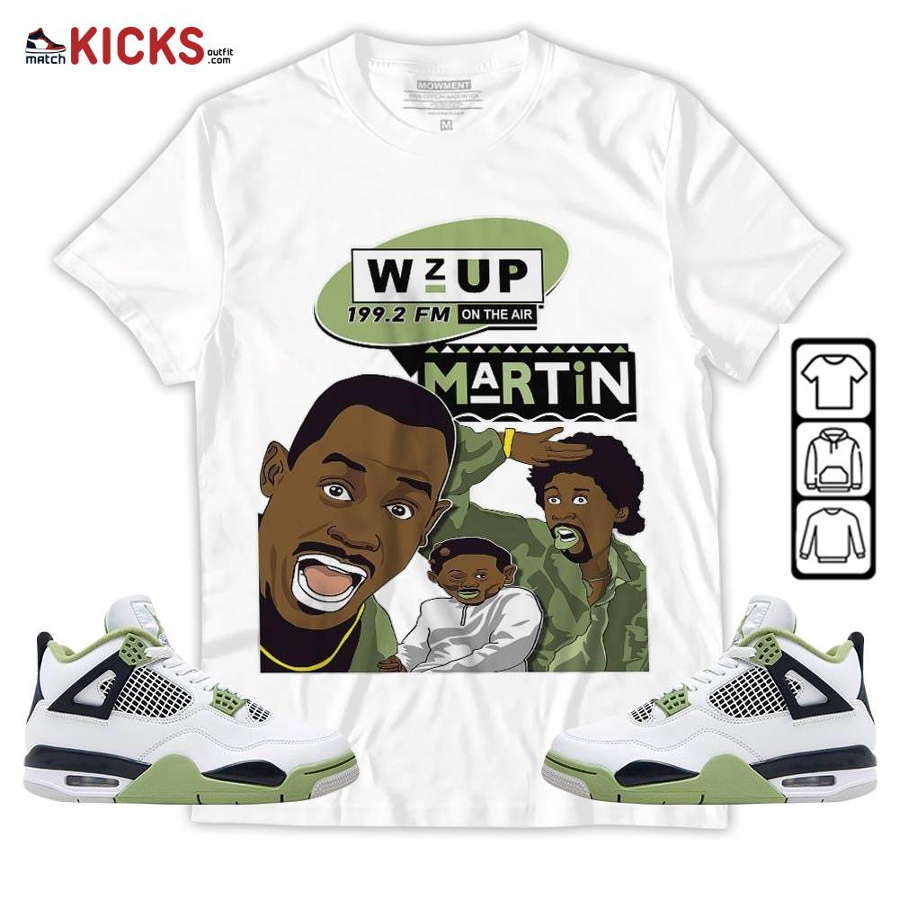 Martin Tv 90s Melanin Got Em 1 Sneaker Shirt Match Retro Oil Green 4s, Jordan 4 Oil Green MKO T-Shirt