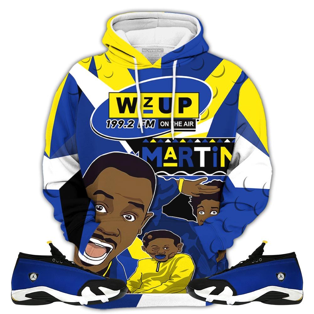 Martin Tv 90S Melanin Got Em Sneaker Shirt Match 2023 Blue Laney 14S, Jordan 14 Laney Hoodie Sweatshirt Tee All Over Print MKO Shirt Martin Tv 90S Melanin Got Em Sneaker Shirt Match 2023 Blue Laney 14S, Jordan 14 Laney Hoodie Sweatshirt Tee All Over Print MKO Shirt