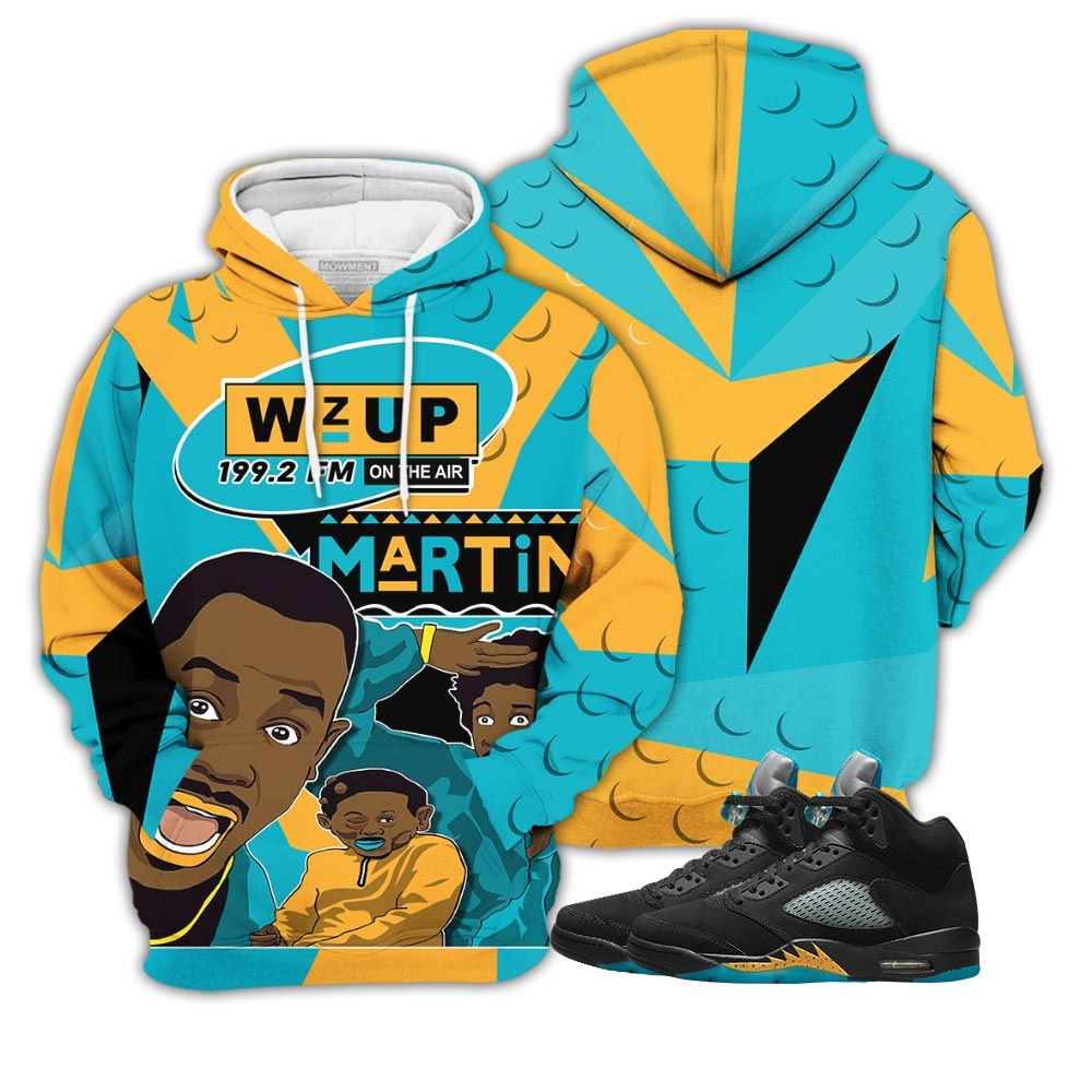Martin Tv 90S Melanin Got Em Sneaker Shirt Match 2023 Retro Aqua 5S, Jordan 5 Aqua Hoodie Sweatshirt Tee All Over Print MKO Shirt Martin Tv 90S Melanin Got Em Sneaker Shirt Match 2023 Retro Aqua 5S, Jordan 5 Aqua Hoodie Sweatshirt Tee All Over Print MKO Shirt