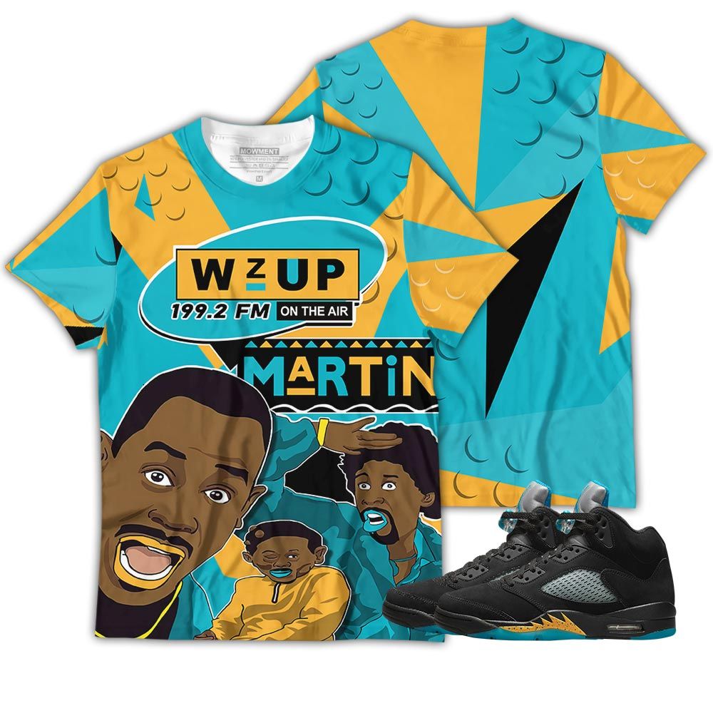 Martin Tv 90S Melanin Got Em Sneaker Shirt Match 2023 Retro Aqua 5S, Jordan 5 Aqua Hoodie Sweatshirt Tee All Over Print MKO Shirt Martin Tv 90S Melanin Got Em Sneaker Shirt Match 2023 Retro Aqua 5S, Jordan 5 Aqua Hoodie Sweatshirt Tee All Over Print MKO Shirt
