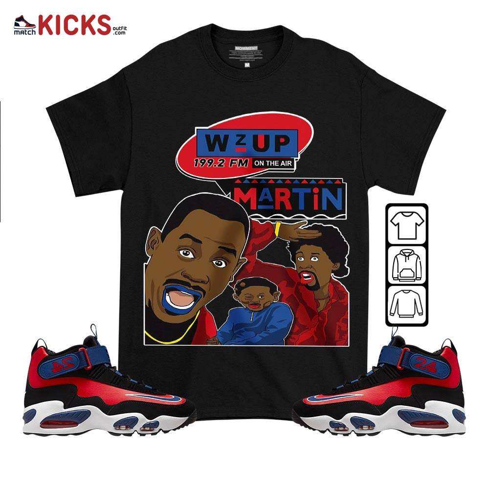 Martin Tv 90s Melanin Got Em Sneaker Shirt Match Max 1 Navy Red Black, Air Griffey Max 1 Black Red Navy Blue MKO T-Shirt
