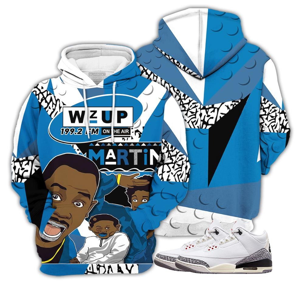 Martin Tv 90S Melanin Got Em Sneaker Shirt Match Wizards 3S, Jordan Retro 3 Wizards Hoodie Sweatshirt Tee All Over Print MKO Shirt