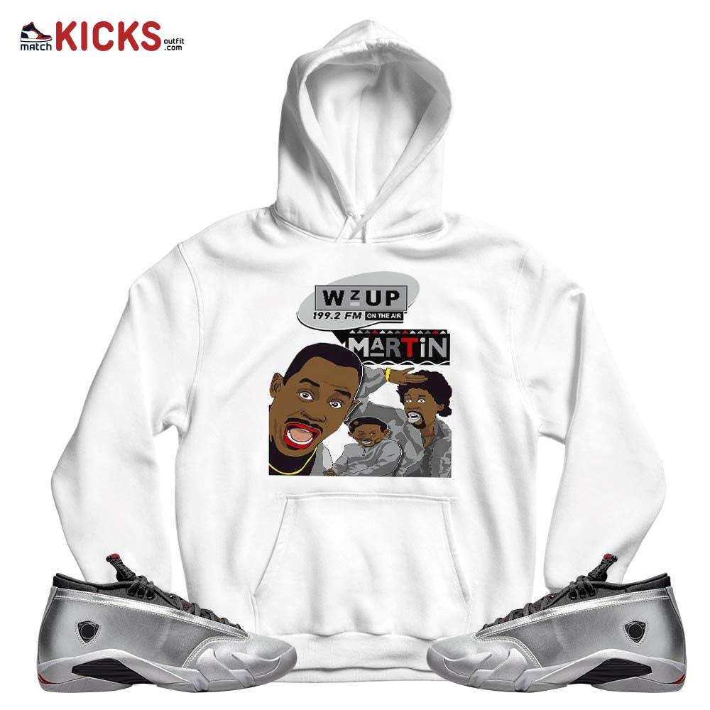 Martin Tv 90s Melanin Sneaker Shirt Match 14 Low Metallic Silver, Jordan 14 Metallic Silver MKO T-Shirt Martin Tv 90s Melanin Sneaker Shirt Match 14 Low Metallic Silver, Jordan 14 Metallic Silver MKO T-Shirt