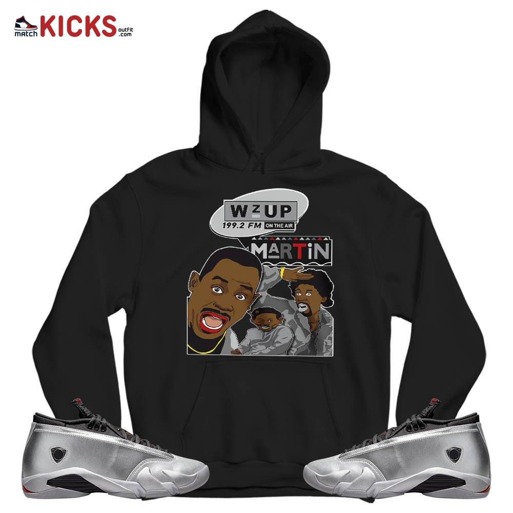 Martin Tv 90s Melanin Sneaker Shirt Match 14 Low Metallic Silver, Jordan 14 Metallic Silver MKO T-Shirt Martin Tv 90s Melanin Sneaker Shirt Match 14 Low Metallic Silver, Jordan 14 Metallic Silver MKO T-Shirt