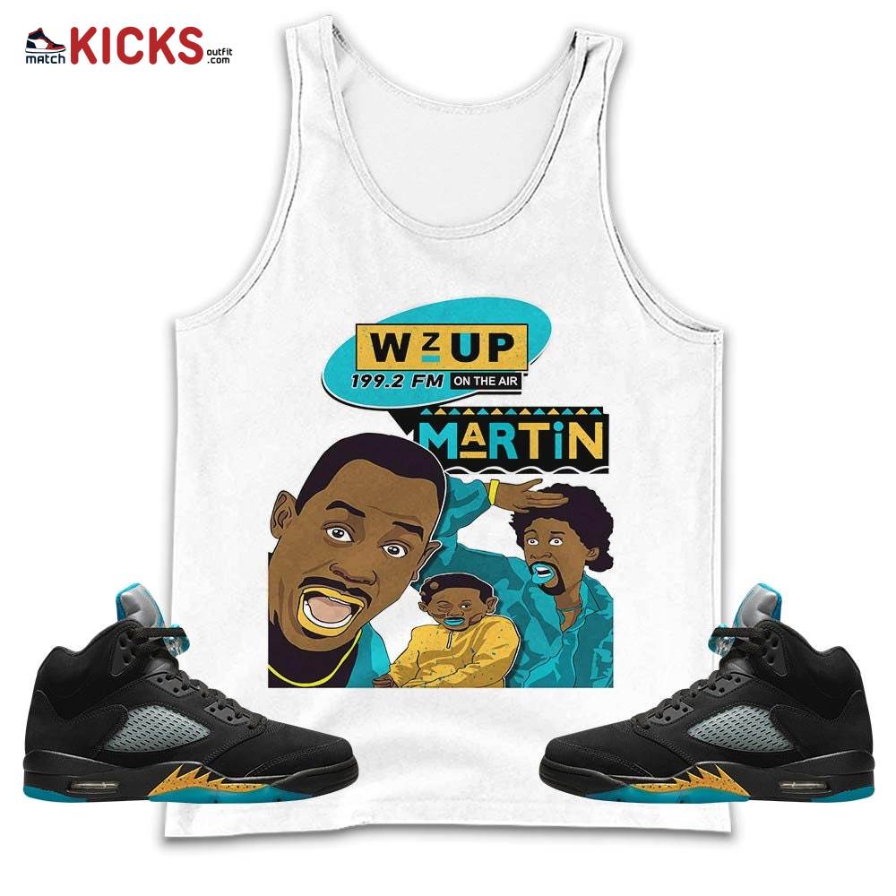 Martin Tv 90s Melanin Sneaker Shirt Match 2023 Retro Aqua 5s, Jordan 5 Aqua MKO Tank Top