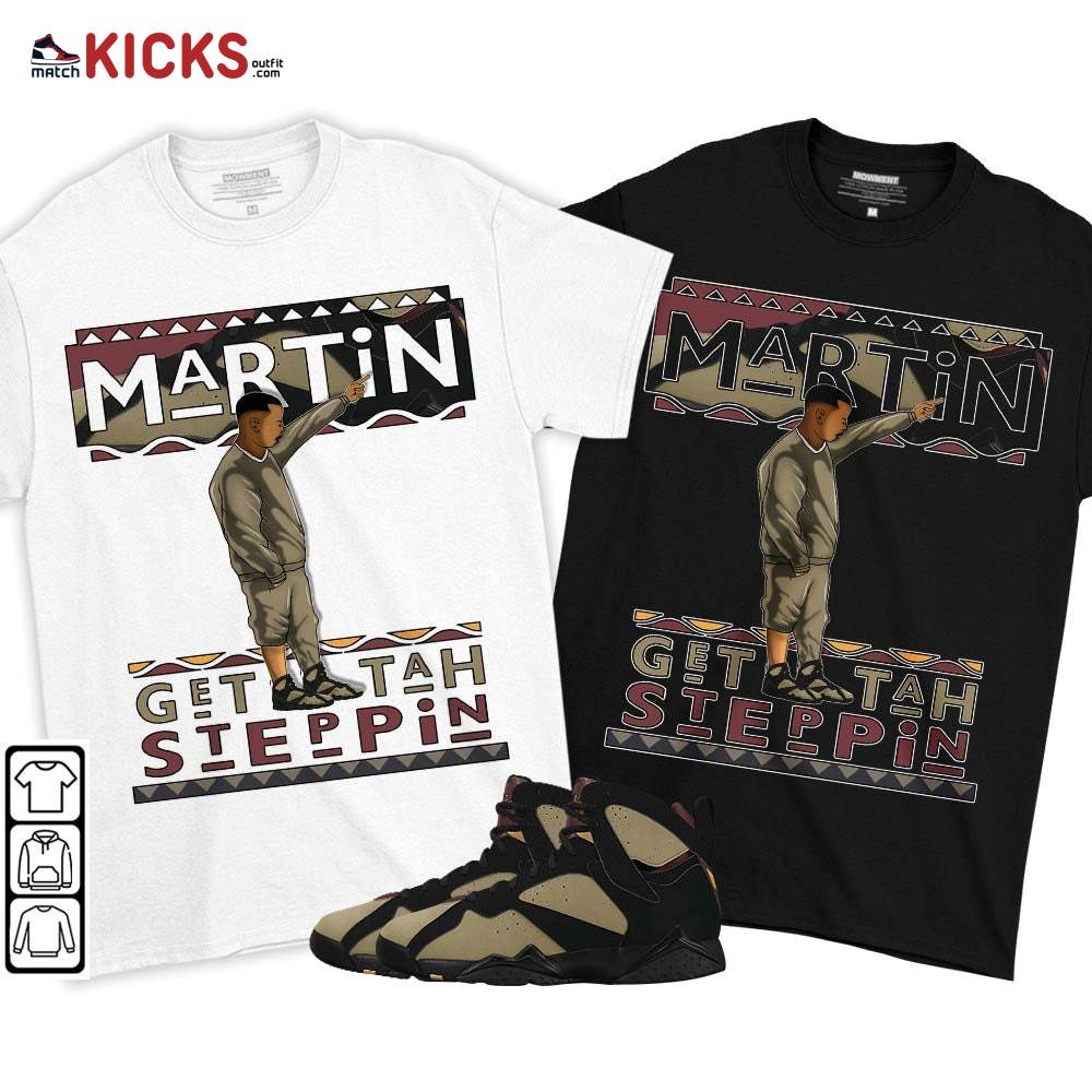 Martin Tv Got Em Sneaker Shirt Match Black Cherrywood 7s, Jordan 7 Black Olive MKO T-Shirt Martin Tv Got Em Sneaker Shirt Match Black Cherrywood 7s, Jordan 7 Black Olive MKO T-Shirt