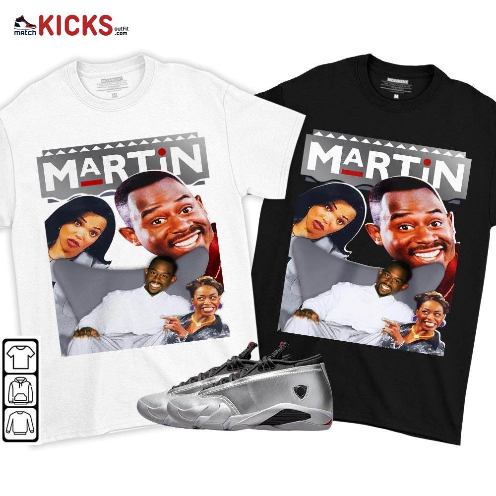Martin TV1 Sneaker Shirt Match 14 Low Metallic Silver, Jordan 14 Metallic Silver MKO T-Shirt