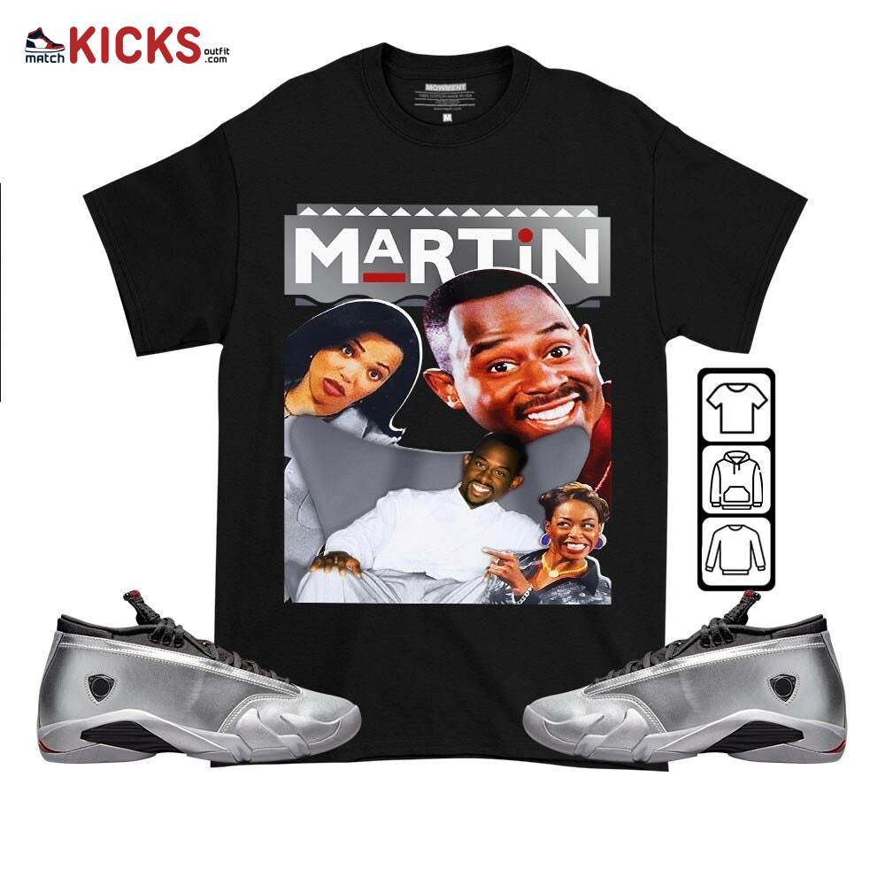 Martin TV1 Sneaker Shirt Match 14 Low Metallic Silver, Jordan 14 Metallic Silver MKO T-Shirt