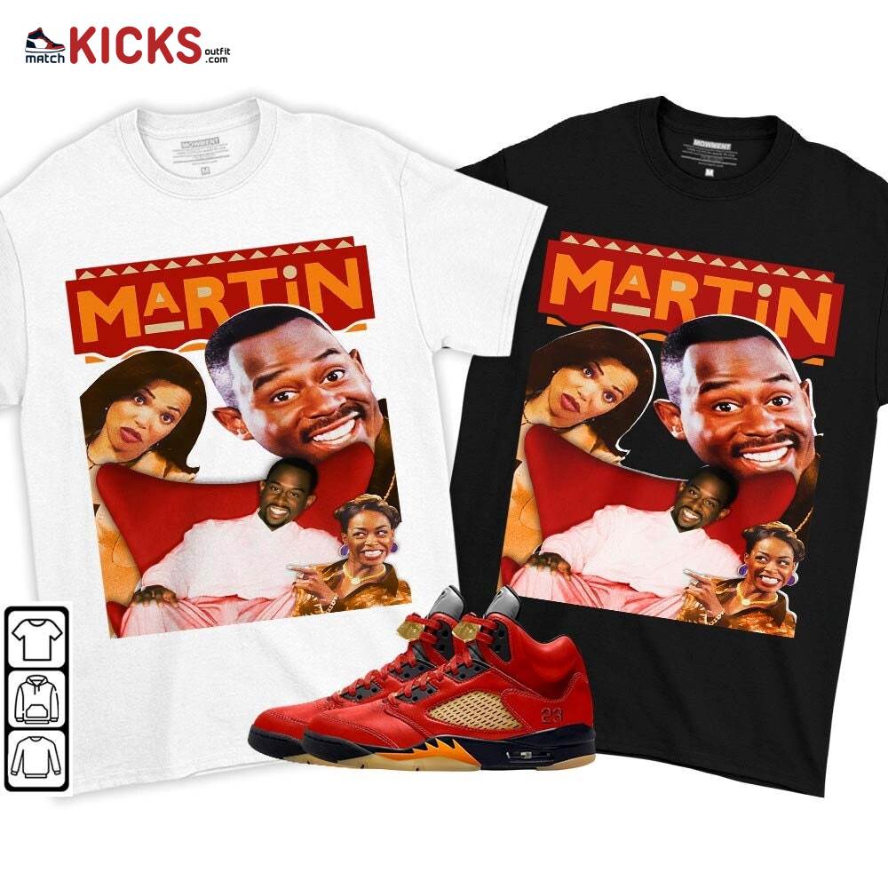 Martin TV1 Sneaker Shirt Match 5 Dunk On Mars, Jordan 5 Mars For Her MKO T-Shirt Martin TV1 Sneaker Shirt Match 5 Dunk On Mars, Jordan 5 Mars For Her MKO T-Shirt