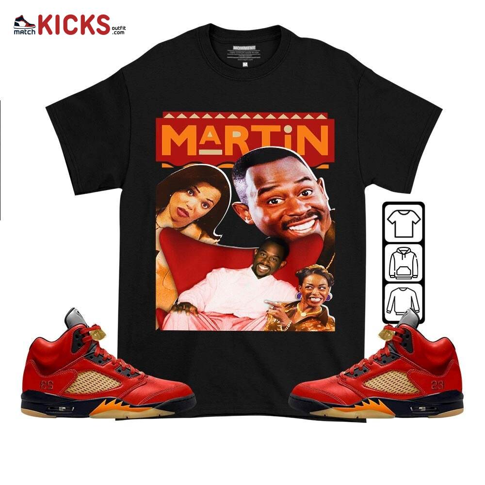 Martin TV1 Sneaker Shirt Match 5 Dunk On Mars, Jordan 5 Mars For Her MKO T-Shirt