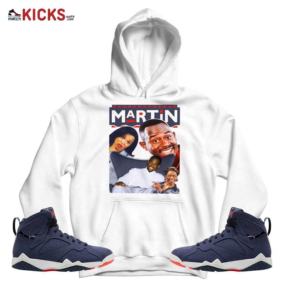 Martin TV1 Sneaker Shirt Match 7 Neutral Indigo, Jordan 7 Quai 54 MKO T-Shirt Martin TV1 Sneaker Shirt Match 7 Neutral Indigo, Jordan 7 Quai 54 MKO T-Shirt