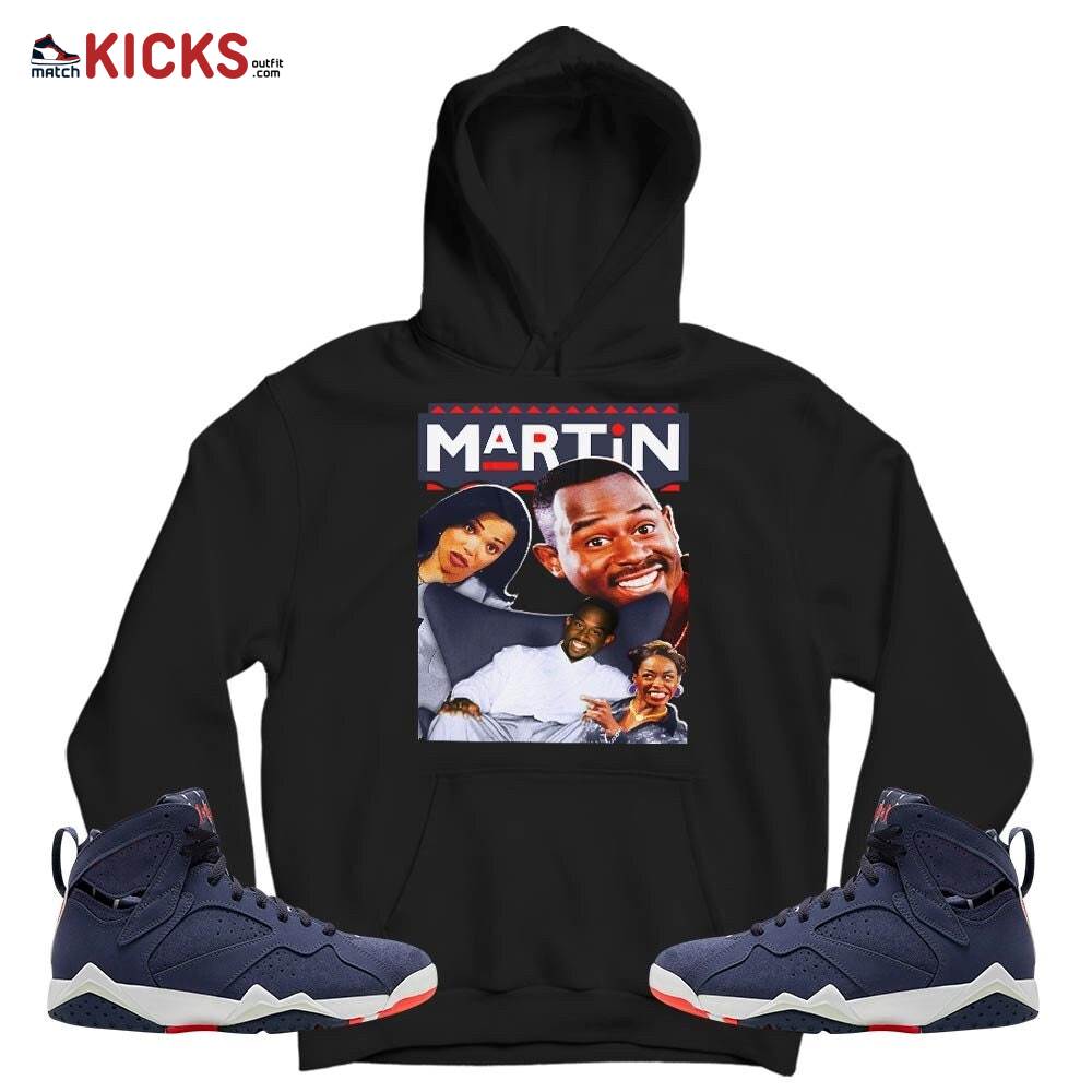 Martin TV1 Sneaker Shirt Match 7 Neutral Indigo, Jordan 7 Quai 54 MKO T-Shirt Martin TV1 Sneaker Shirt Match 7 Neutral Indigo, Jordan 7 Quai 54 MKO T-Shirt