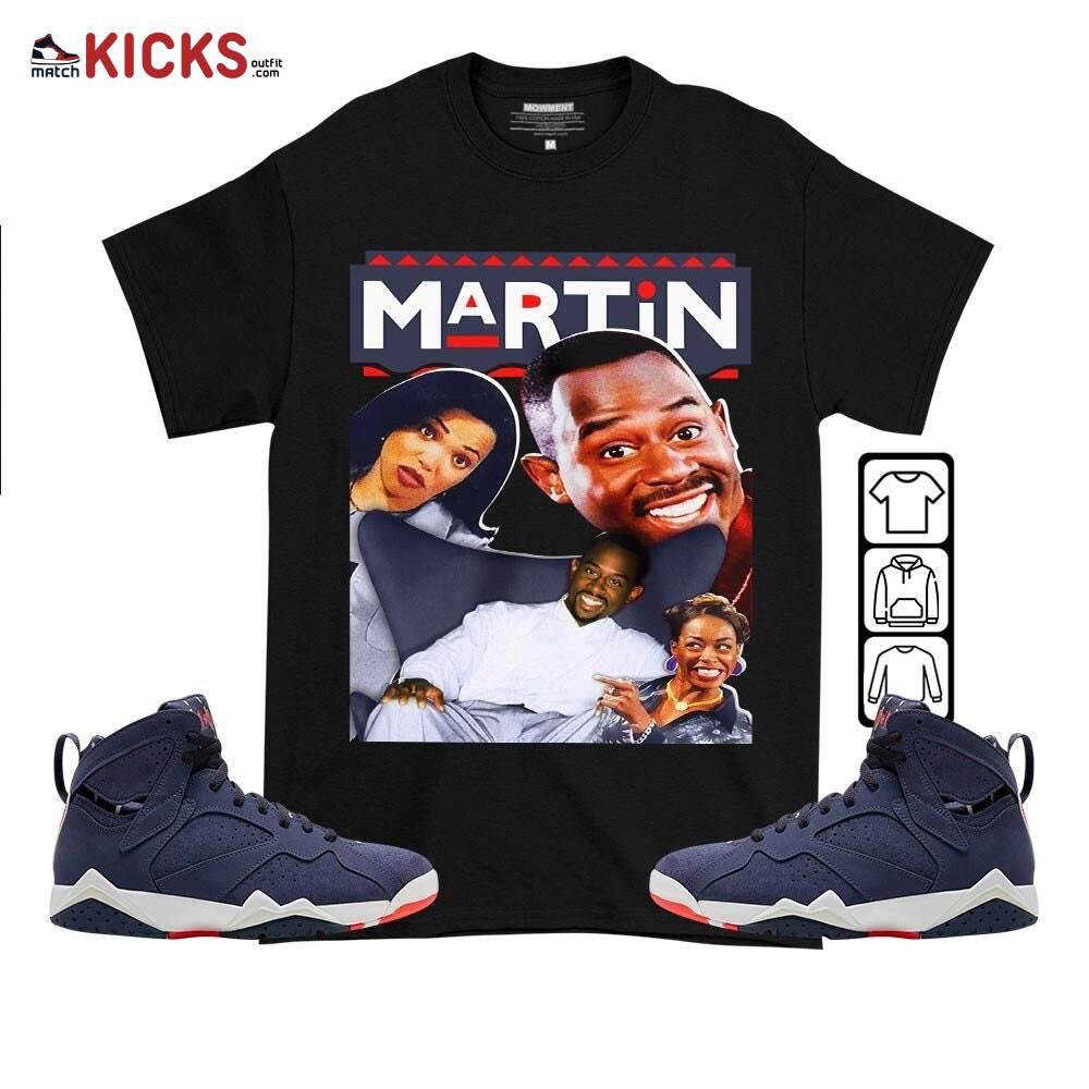 Martin TV1 Sneaker Shirt Match 7 Neutral Indigo, Jordan 7 Quai 54 MKO T-Shirt