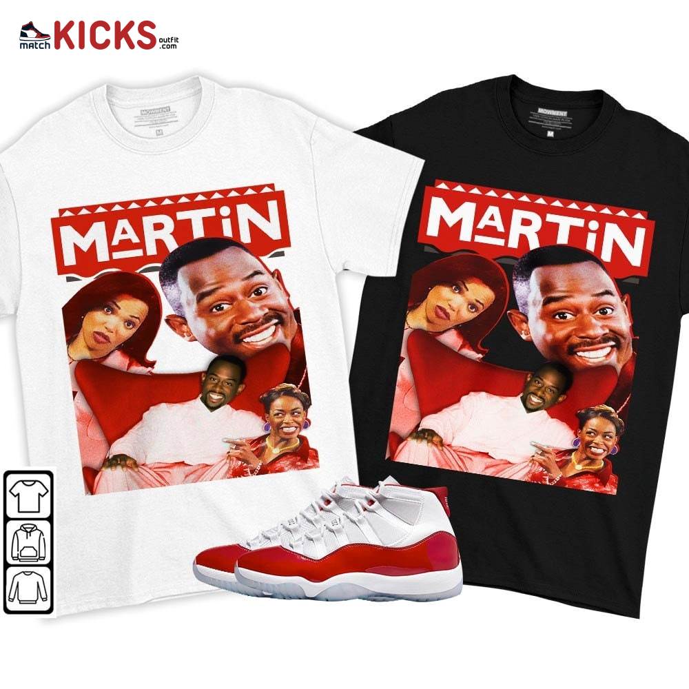 Martin TV1 Sneaker Shirt Match Cherry 11s, Jordan 11 Retro Cherry MKO T-Shirt Martin TV1 Sneaker Shirt Match Cherry 11s, Jordan 11 Retro Cherry MKO T-Shirt