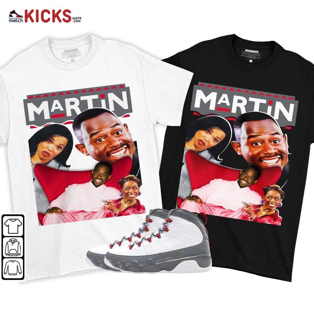 Martin TV1 Sneaker Shirt Match Fire Red 9s, Jordan 9 Retro Fire Red MKO T-Shirt Martin TV1 Sneaker Shirt Match Fire Red 9s, Jordan 9 Retro Fire Red MKO T-Shirt