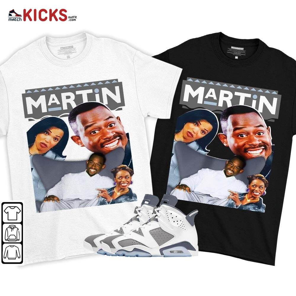 Martin TV1 Sneaker Shirt Match Retro Cool Grey 6s, Jordan 6 Cool Grey MKO T-Shirt Martin TV1 Sneaker Shirt Match Retro Cool Grey 6s, Jordan 6 Cool Grey MKO T-Shirt